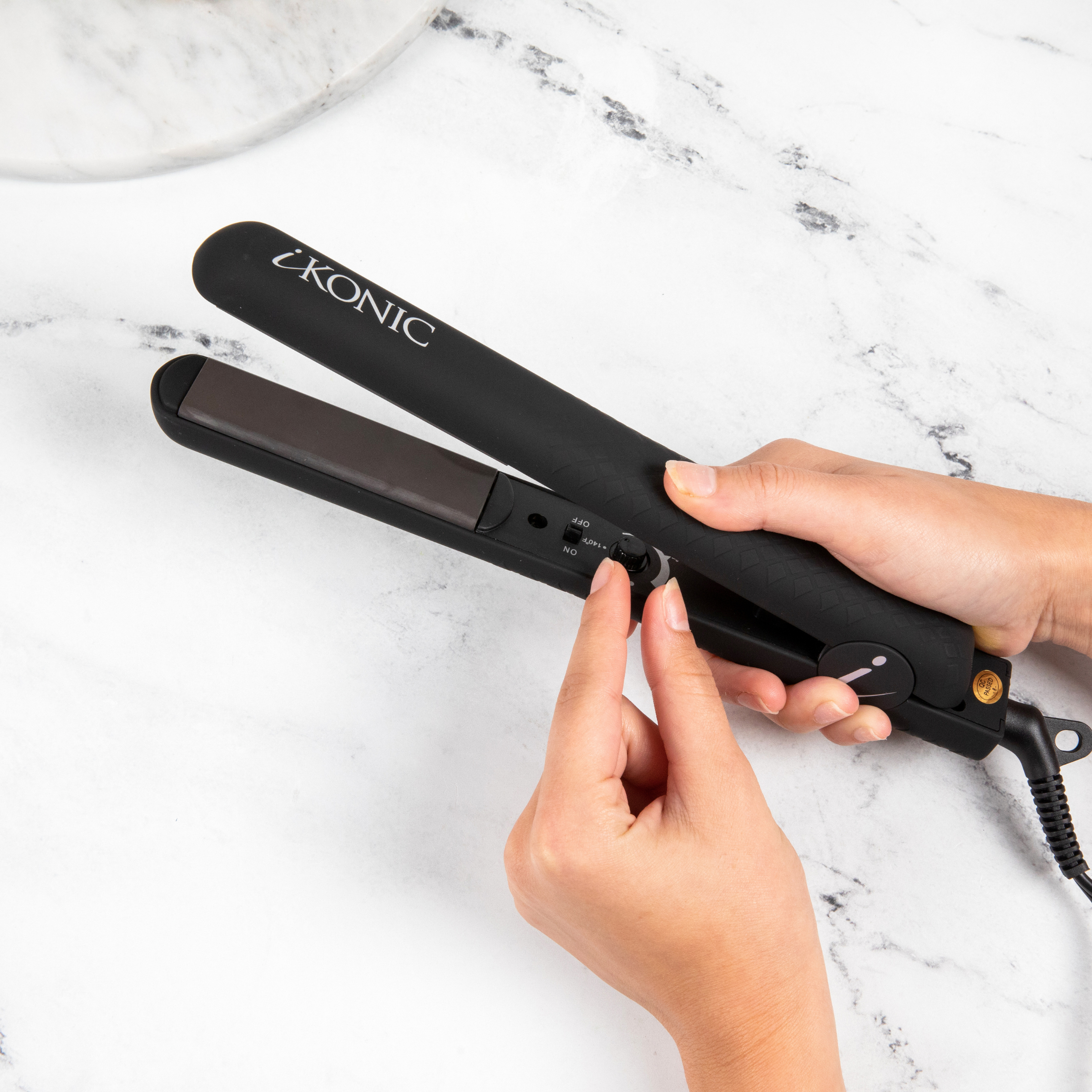 Persona Ceramic Flat Iron With Brush and Pouch Set