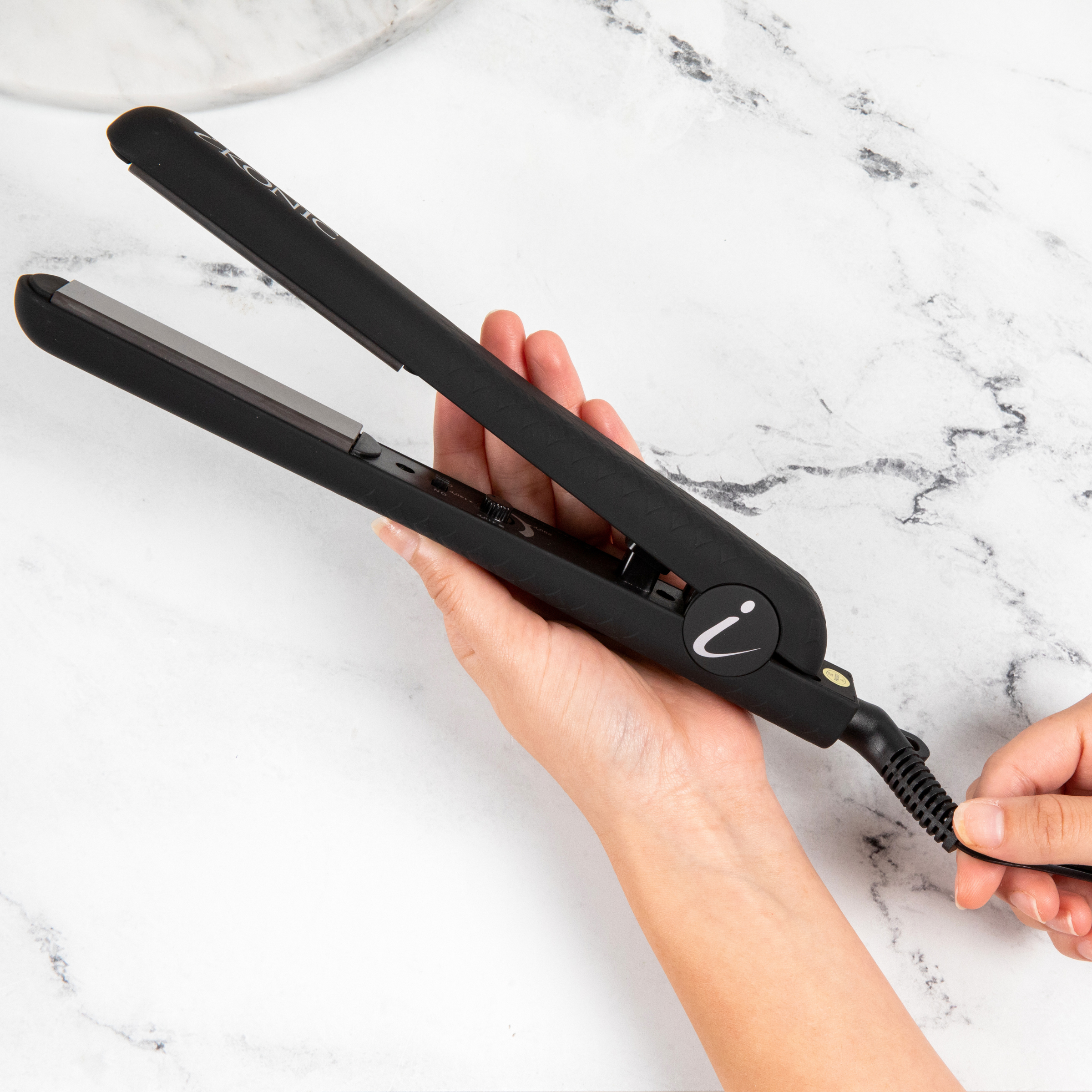 Persona Ceramic Flat Iron With Brush and Pouch Set